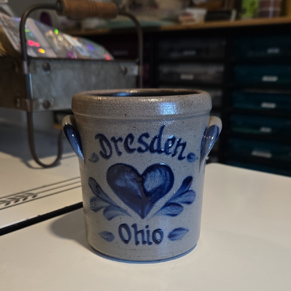 Rowe Pottery Works Handcrafted Dresden Ohio Stoneware Crock